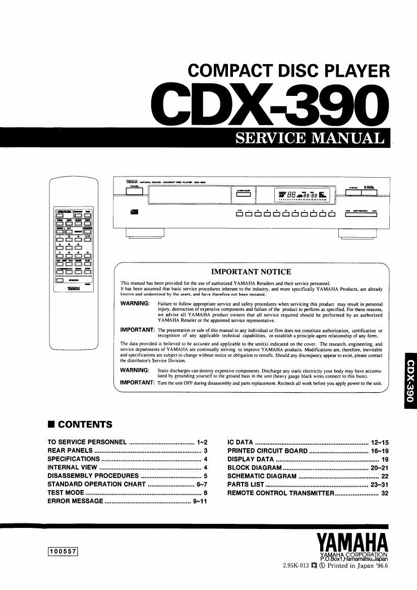 yamaha cdx 390