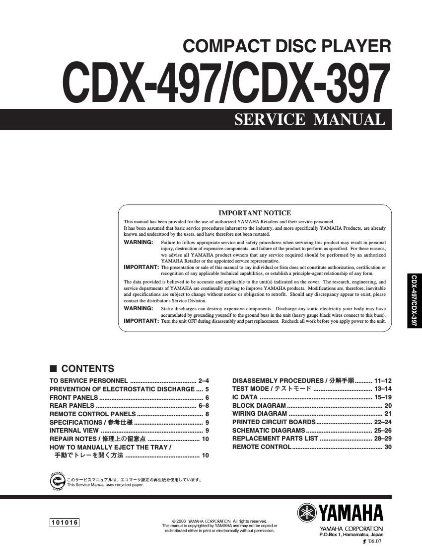 yamaha cdx 397