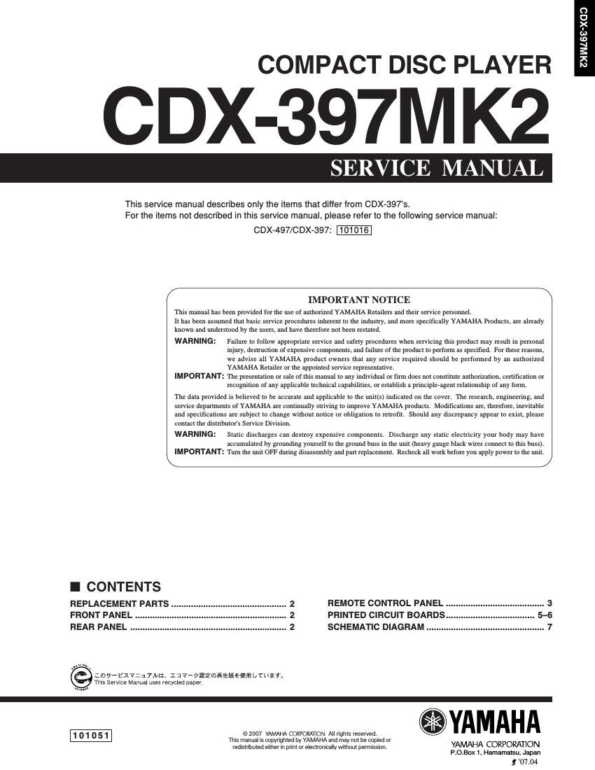 yamaha cdx 397 mk2