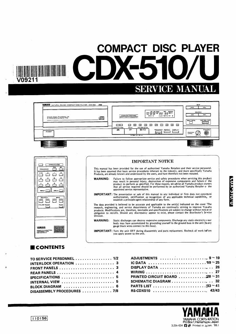 yamaha cdx 510