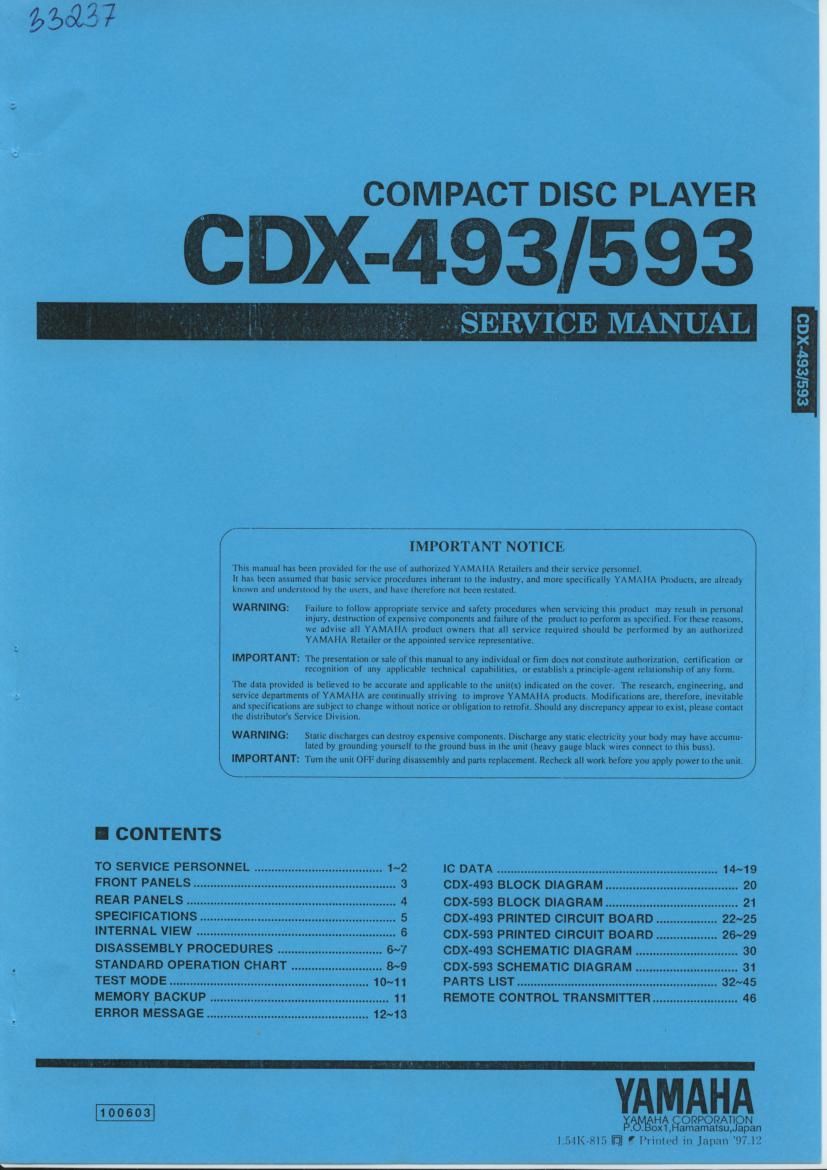 yamaha cdx 593