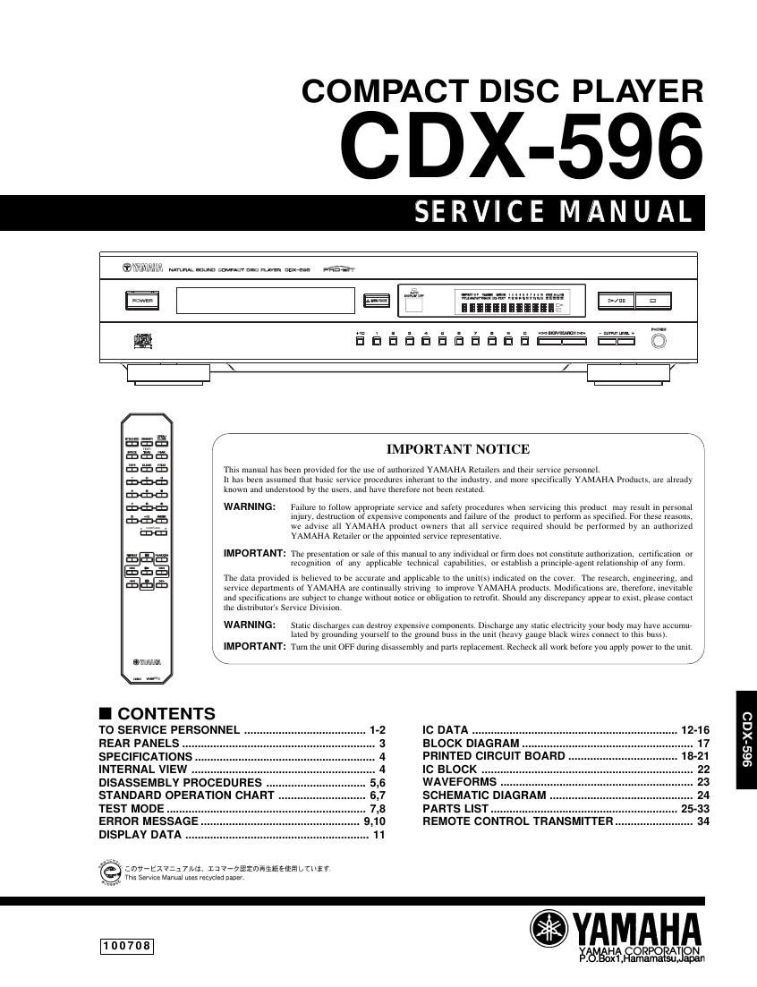 yamaha cdx 596