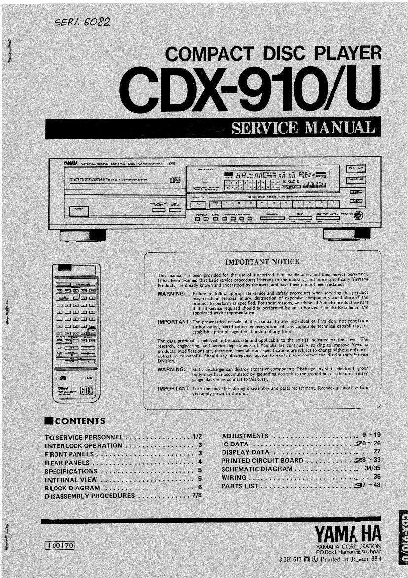 yamaha cdx 910