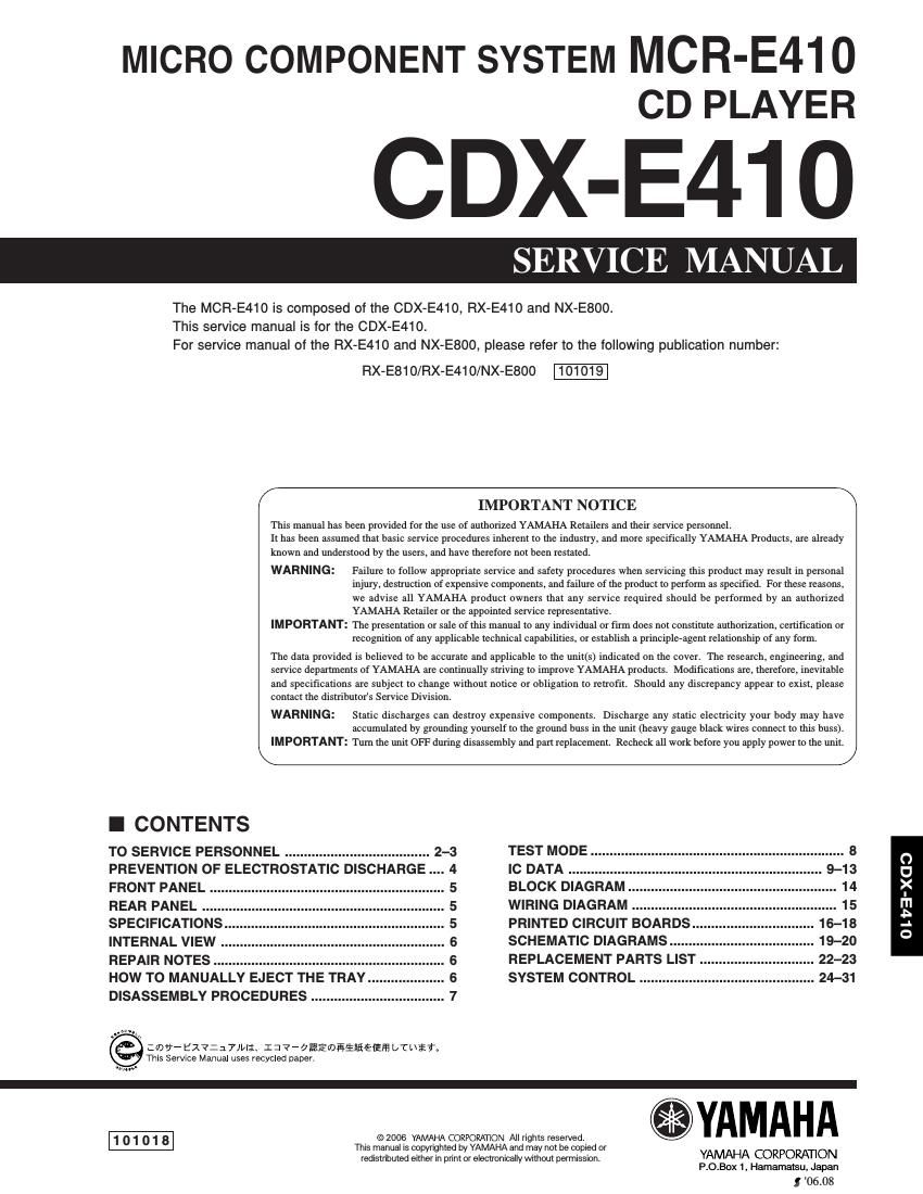 yamaha cdx e410