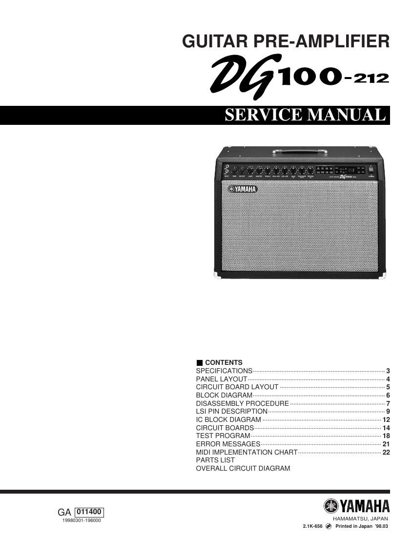 yamaha dg100 212 service manual