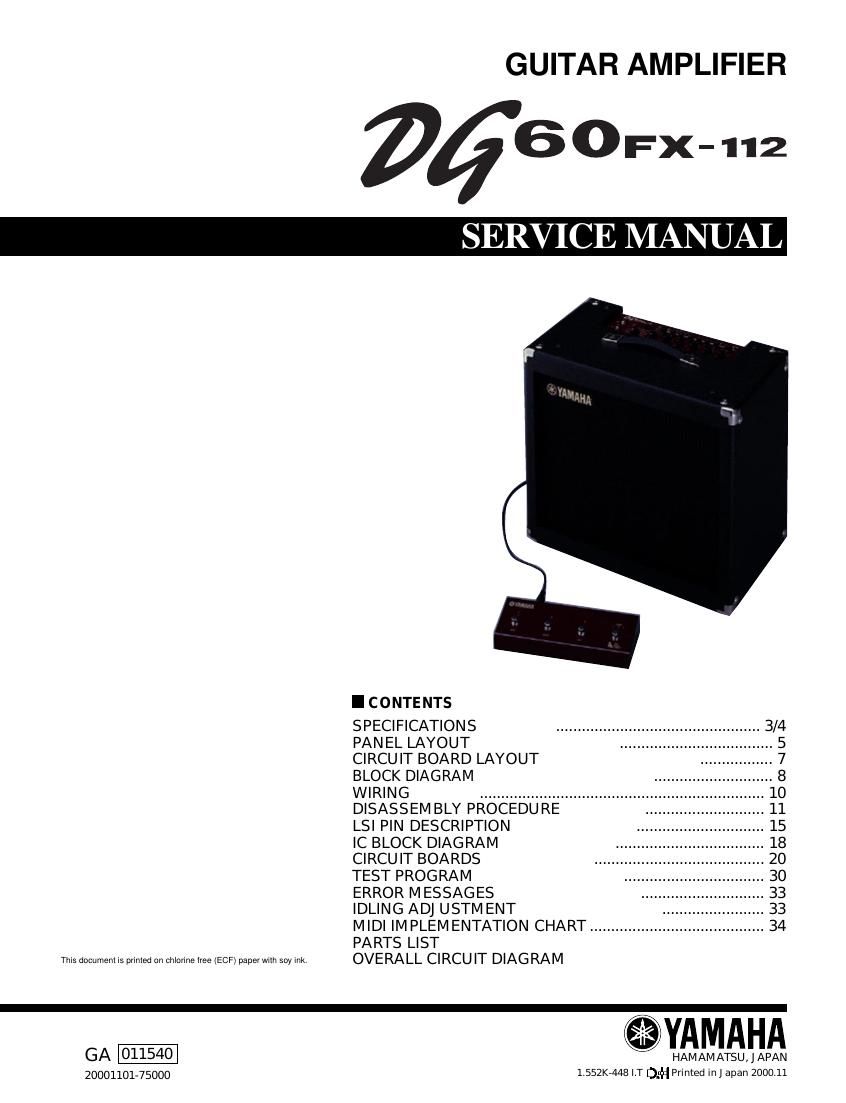 yamaha dg60fx 112 service manual