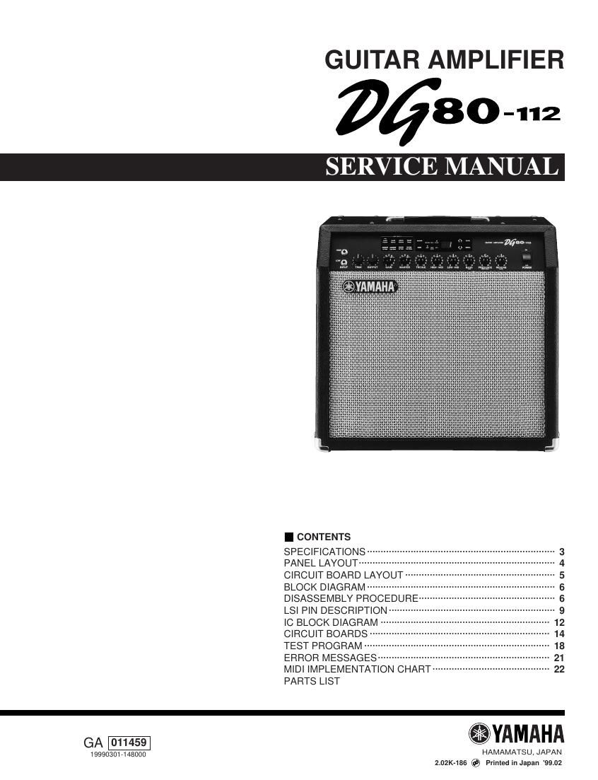 yamaha dg80 112 service manual