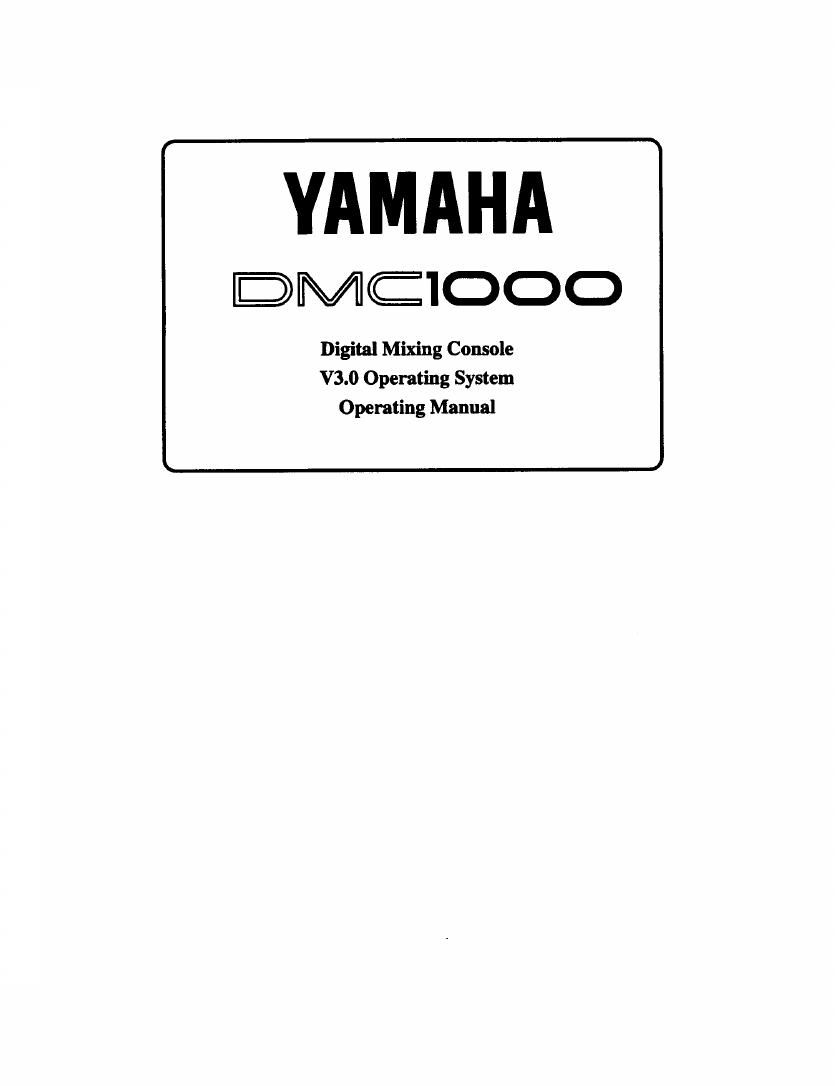 yamaha DMC1000 manual