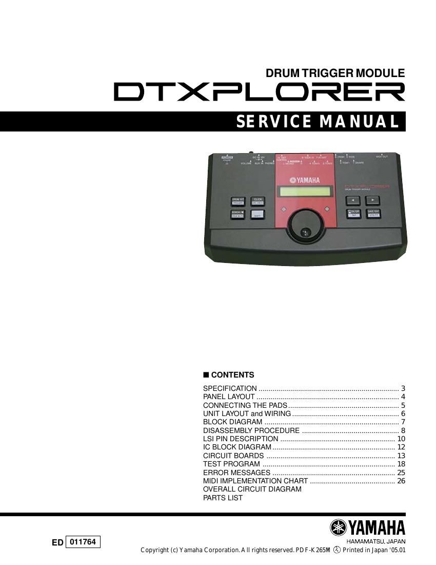 yamaha dtxplorer drum trigger module service manual