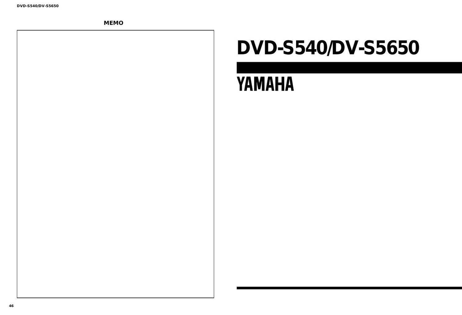 yamaha dvd s540
