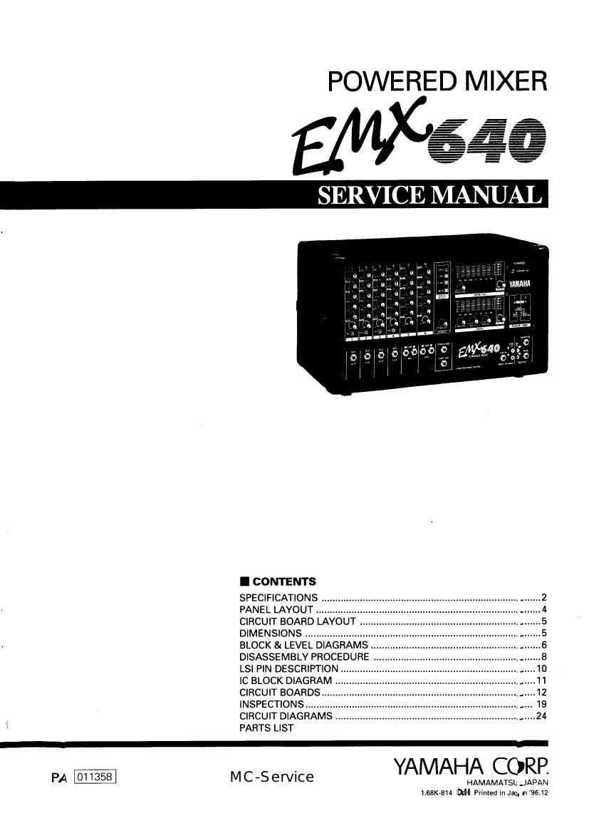 yamaha emx 640 service