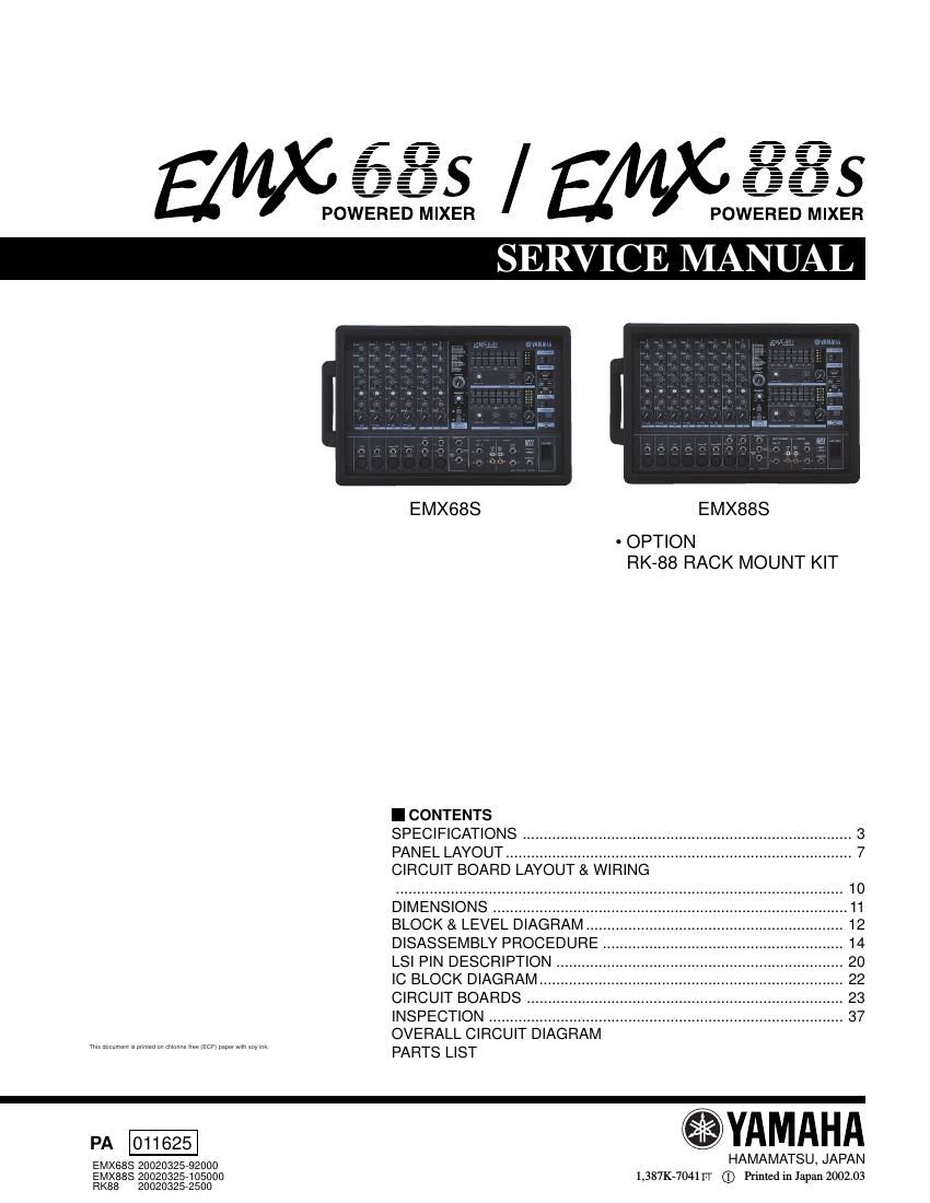 yamaha emx 68s emx 88s sm