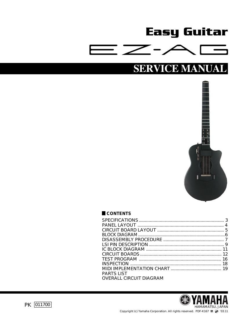 yamaha ez ag guitar service manual