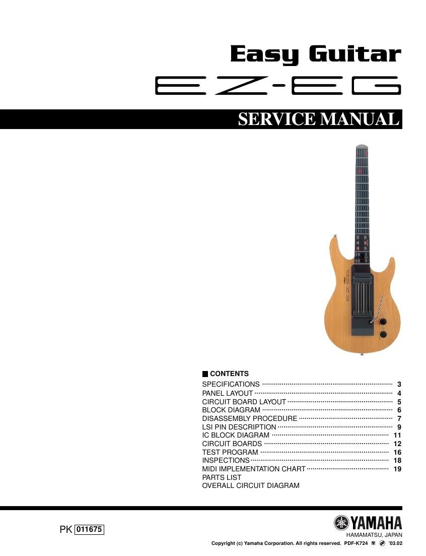 yamaha ez eg guitar service manual