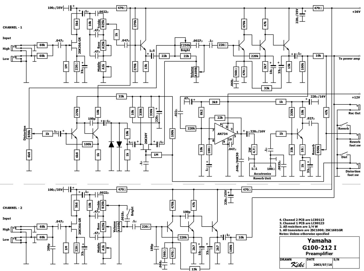 yamaha g 100 212 i schematic