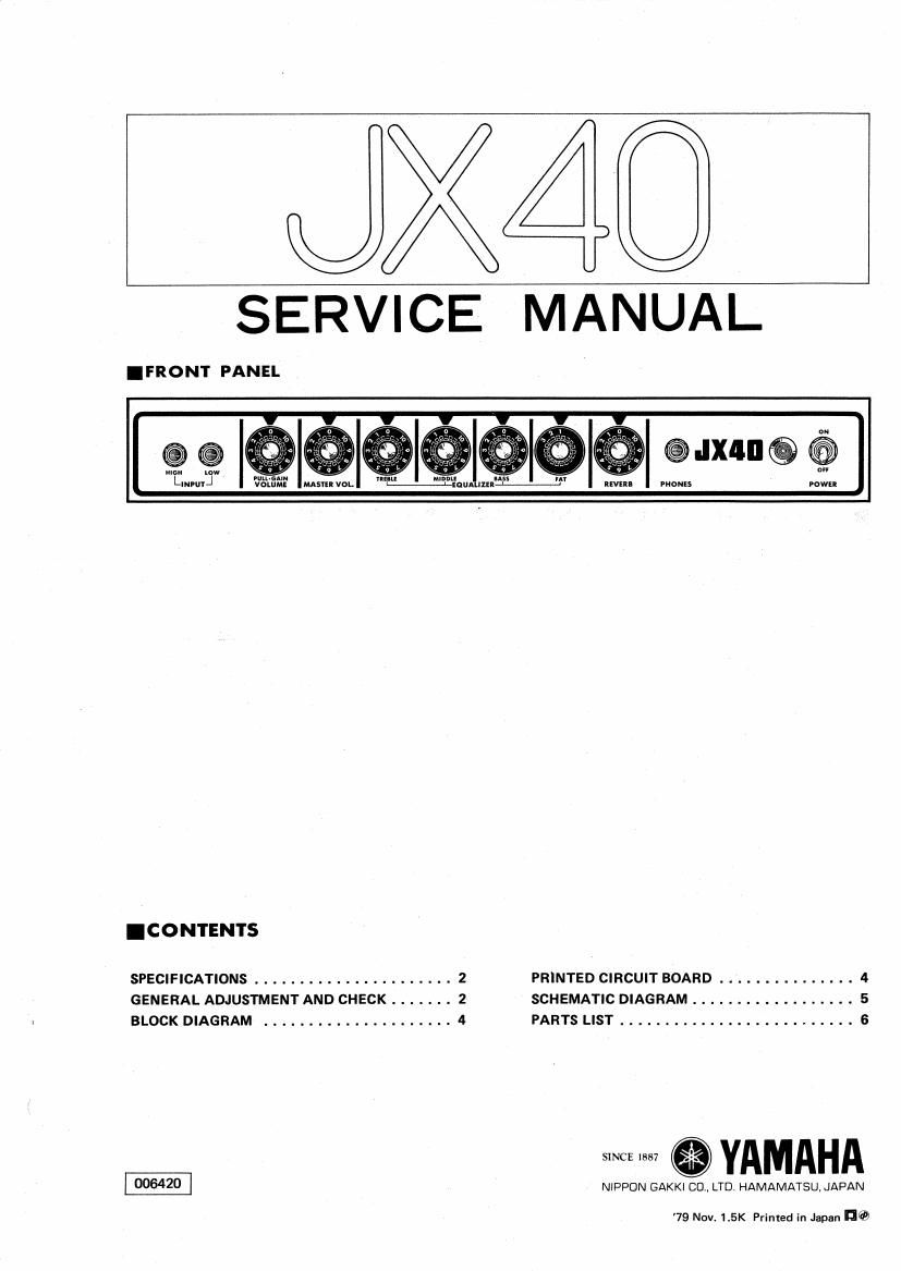 yamaha jx40 service manual