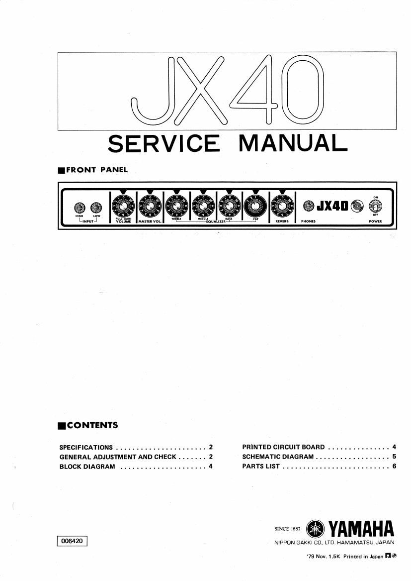 yamaha jx40 service manual