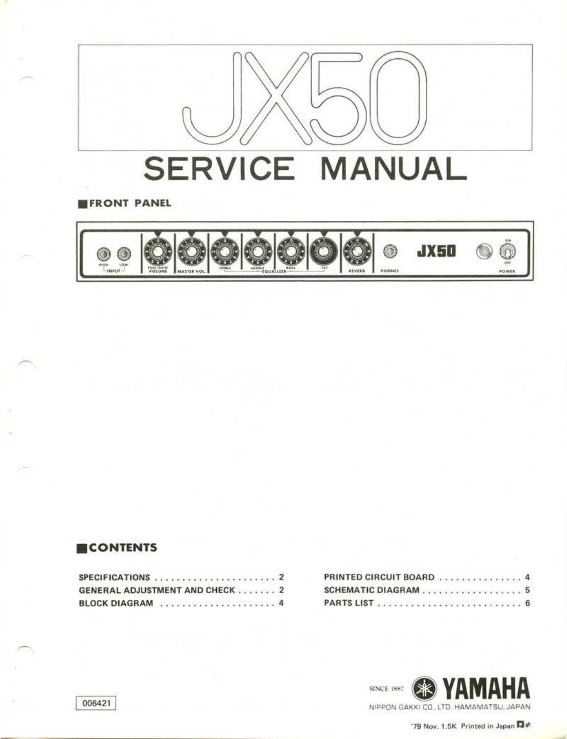 yamaha jx50 service manual