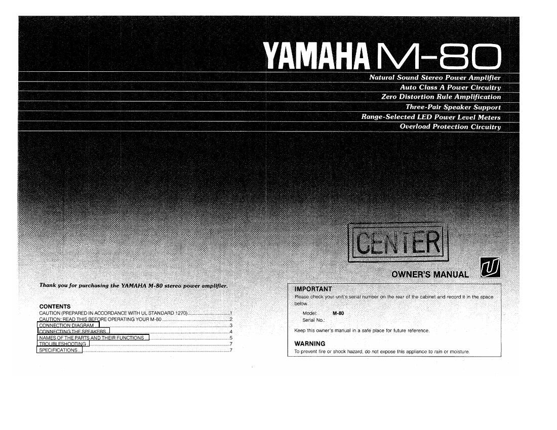 yamaha m 80 user m anual