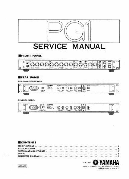 yamaha pg1 guitar preamp service manual