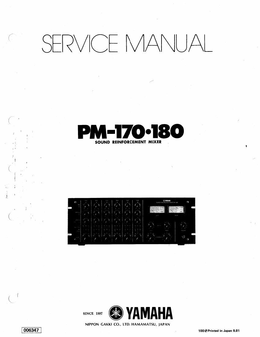 yamaha pm 170 pm 180