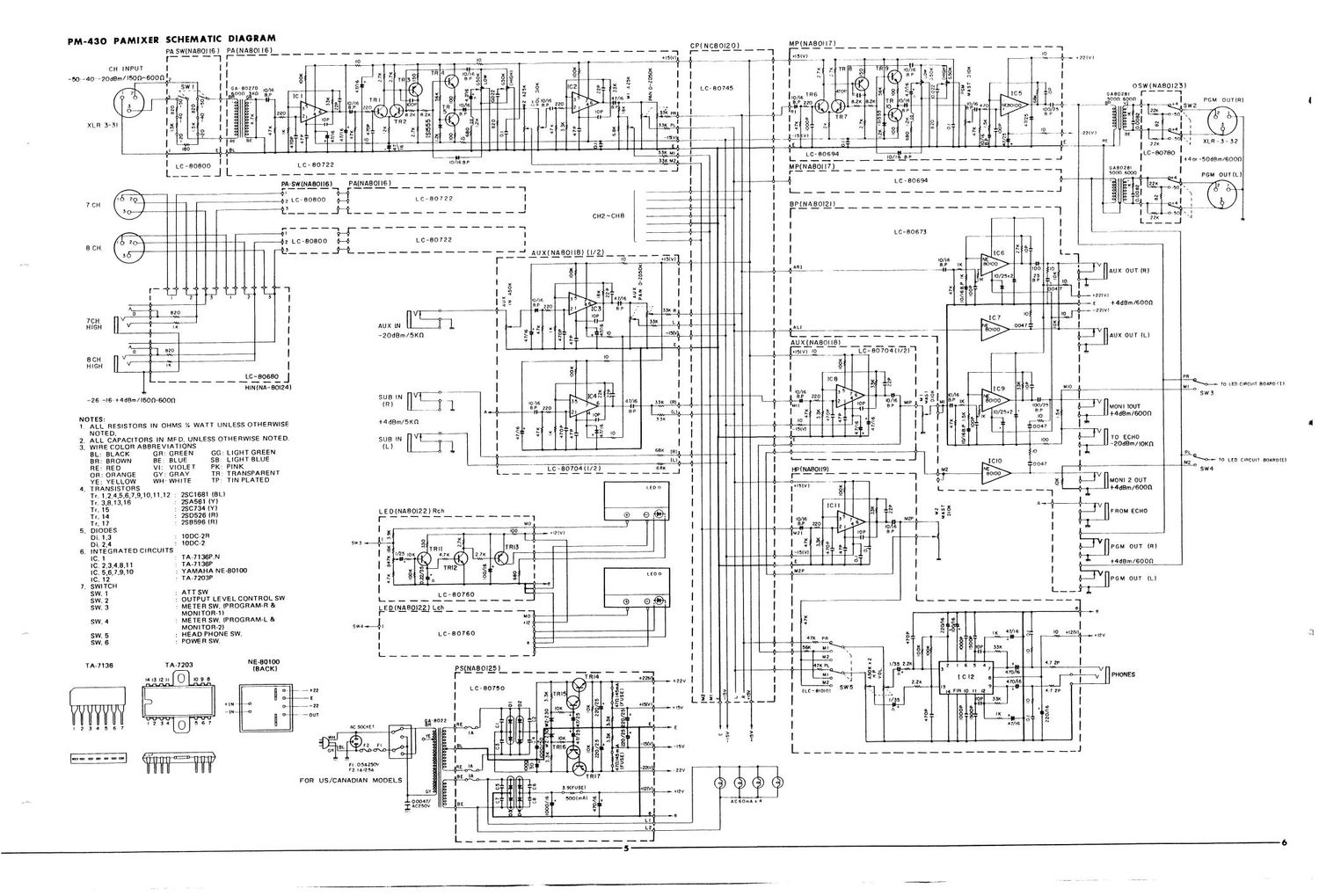 yamaha pm430 schematic