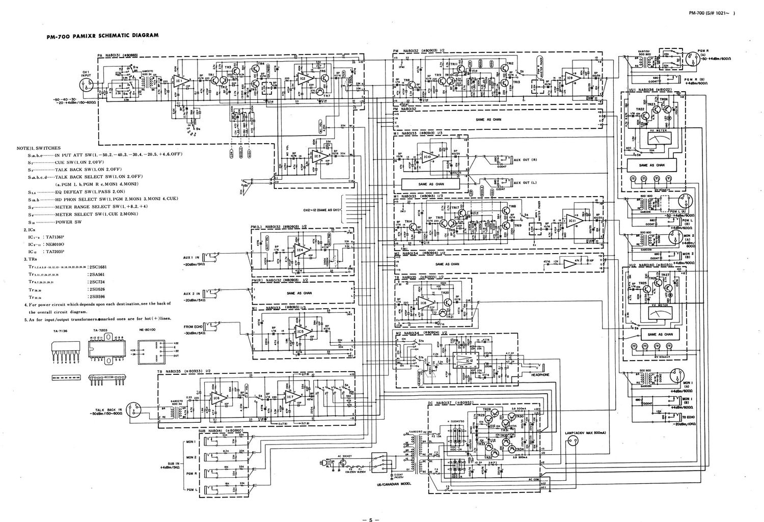 yamaha pm700 schematic