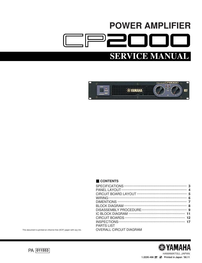 yamaha cp 2000 power amp service manual