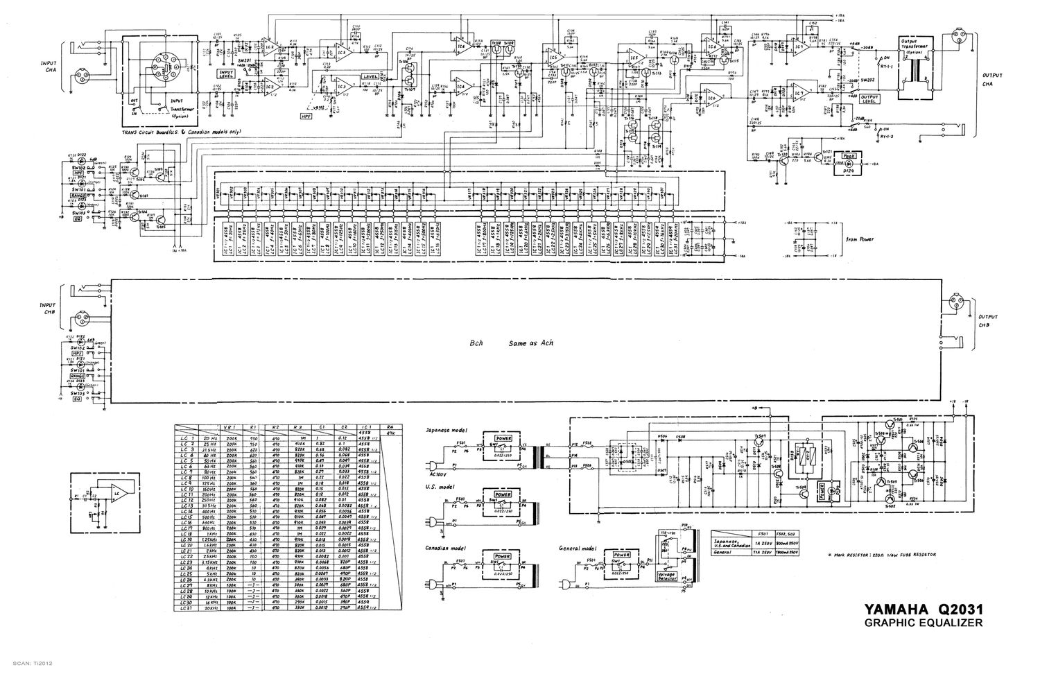 yamaha q2031 eq schematic