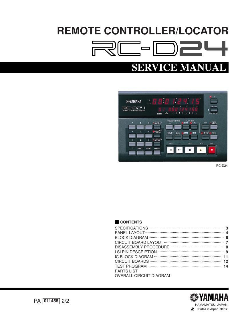 yamaha rc d24 remote controller locator service manual