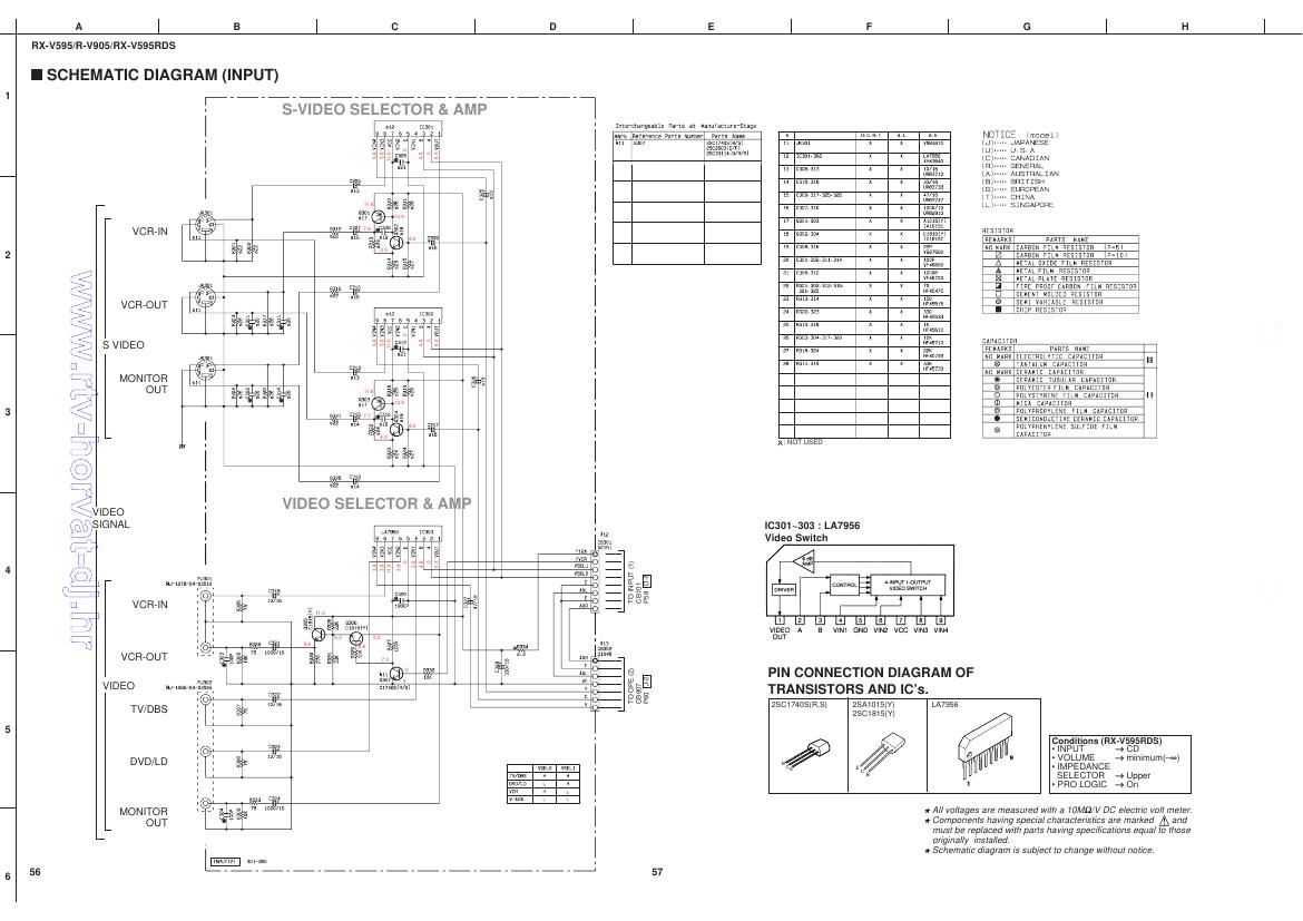 yamaha rxv 595 schematic