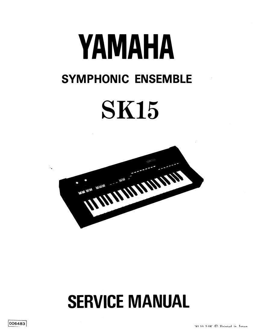 Yamaha SK 15 Service Manual