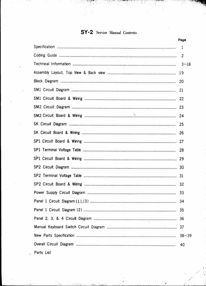 yamaha sy 2 service manual