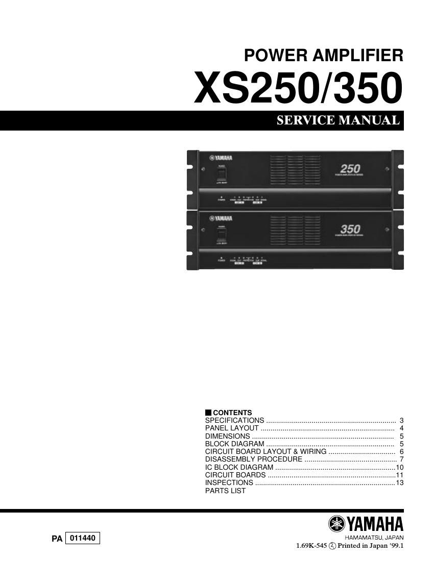 yamaha xs250 xs350 power amp service manual