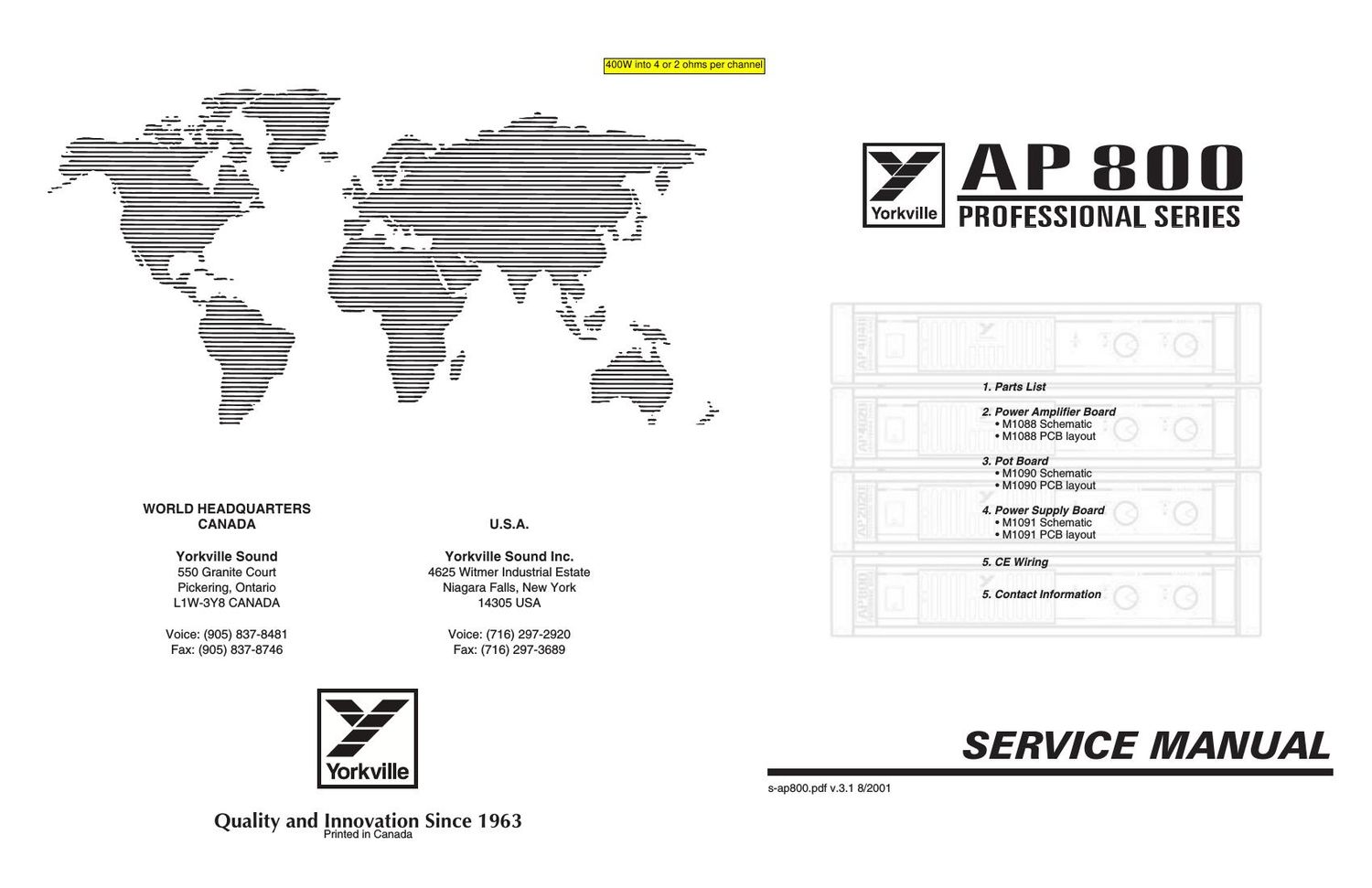 Yorkville AP800 pwr sm