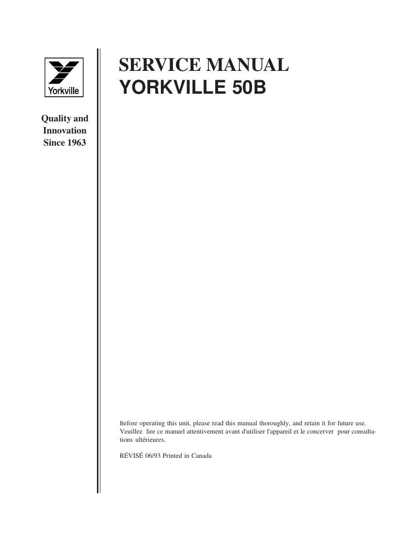 Yorkville 50B Service Manual