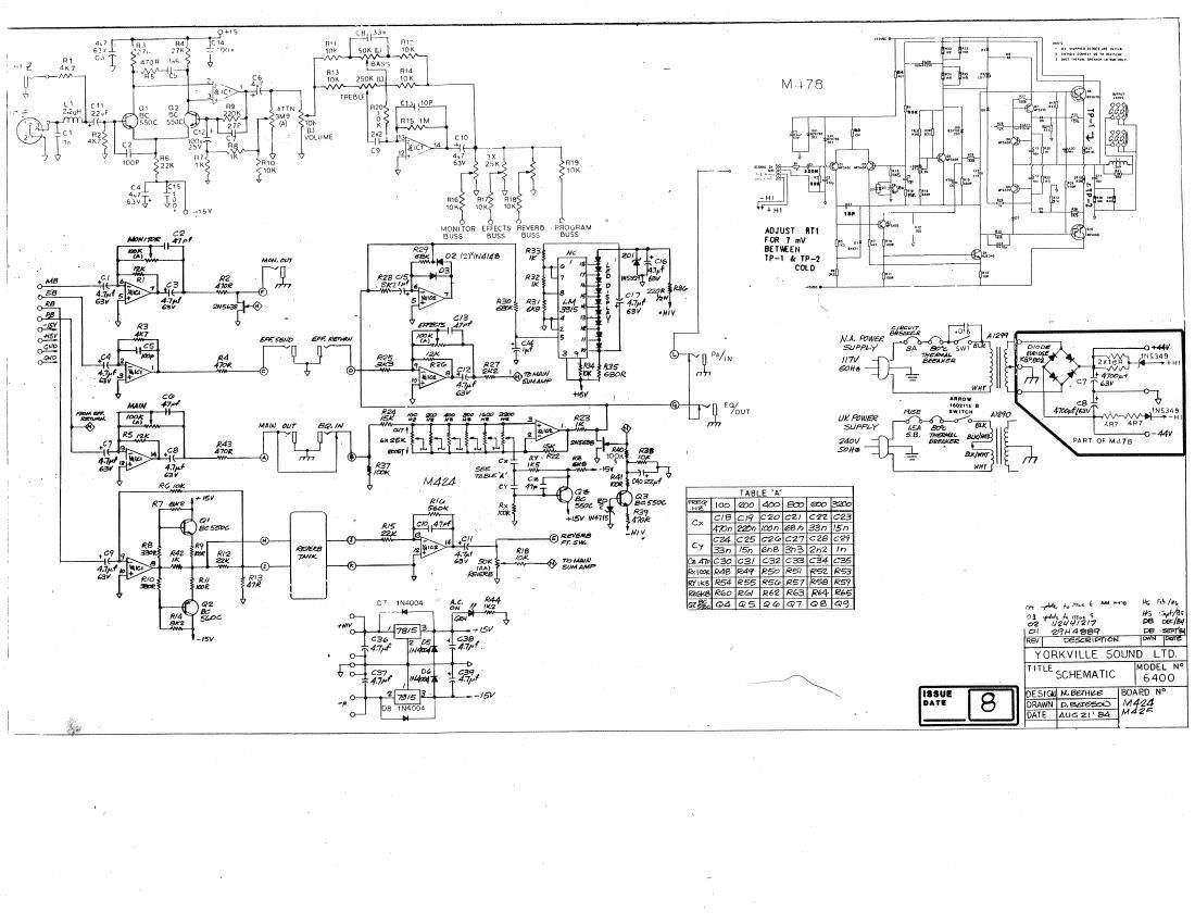 Yorkville 6400 PA Schematic