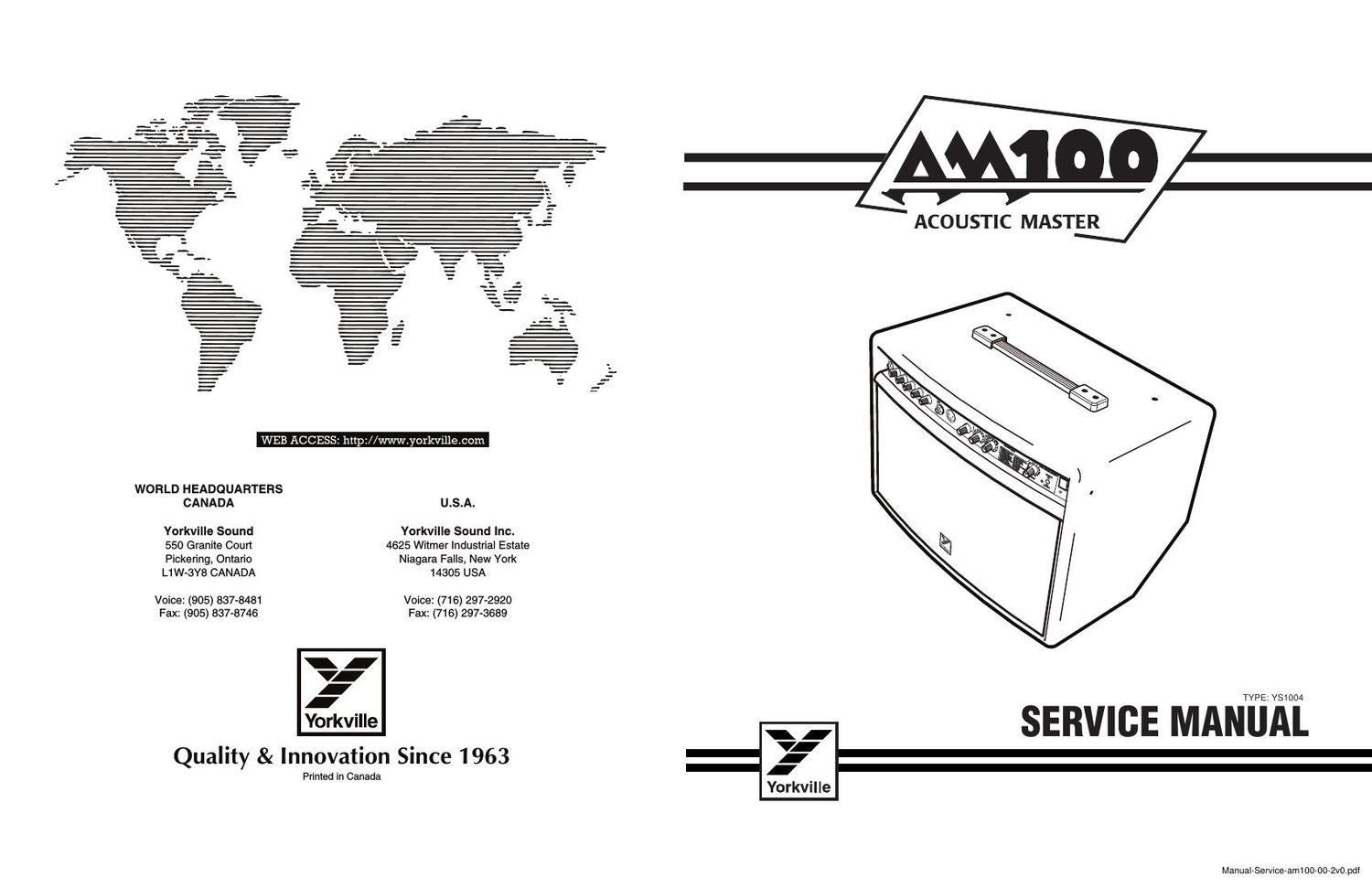 Yorkville AM100 Service Manual