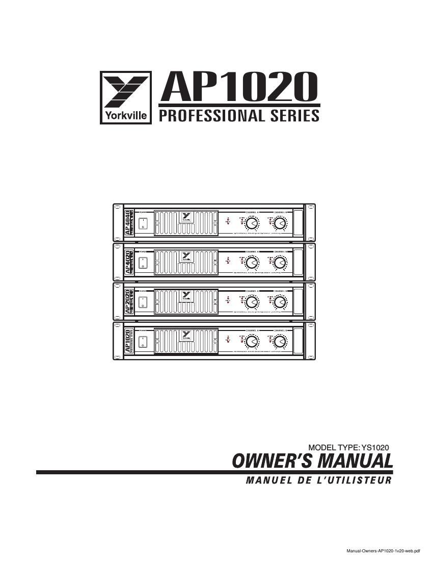 yorkville ap 1020 owners manual