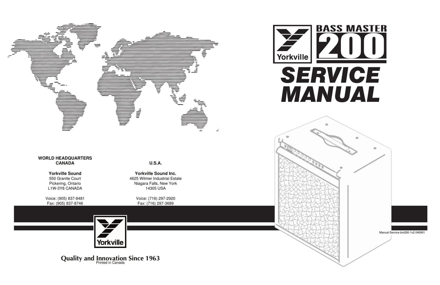 Yorkville Bass Master 200 Service Manual