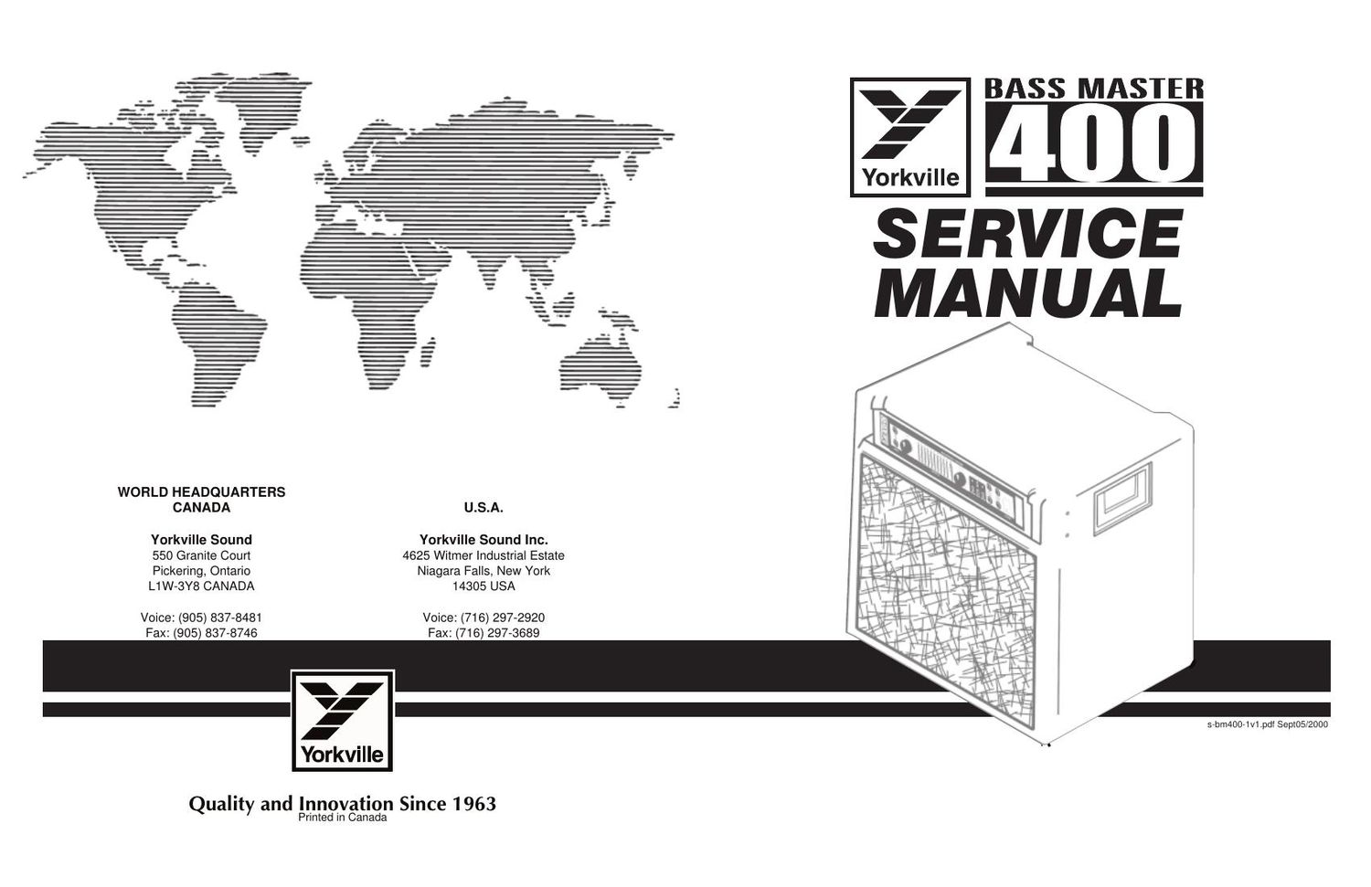 Yorkville Bass Master 400 Service Manual