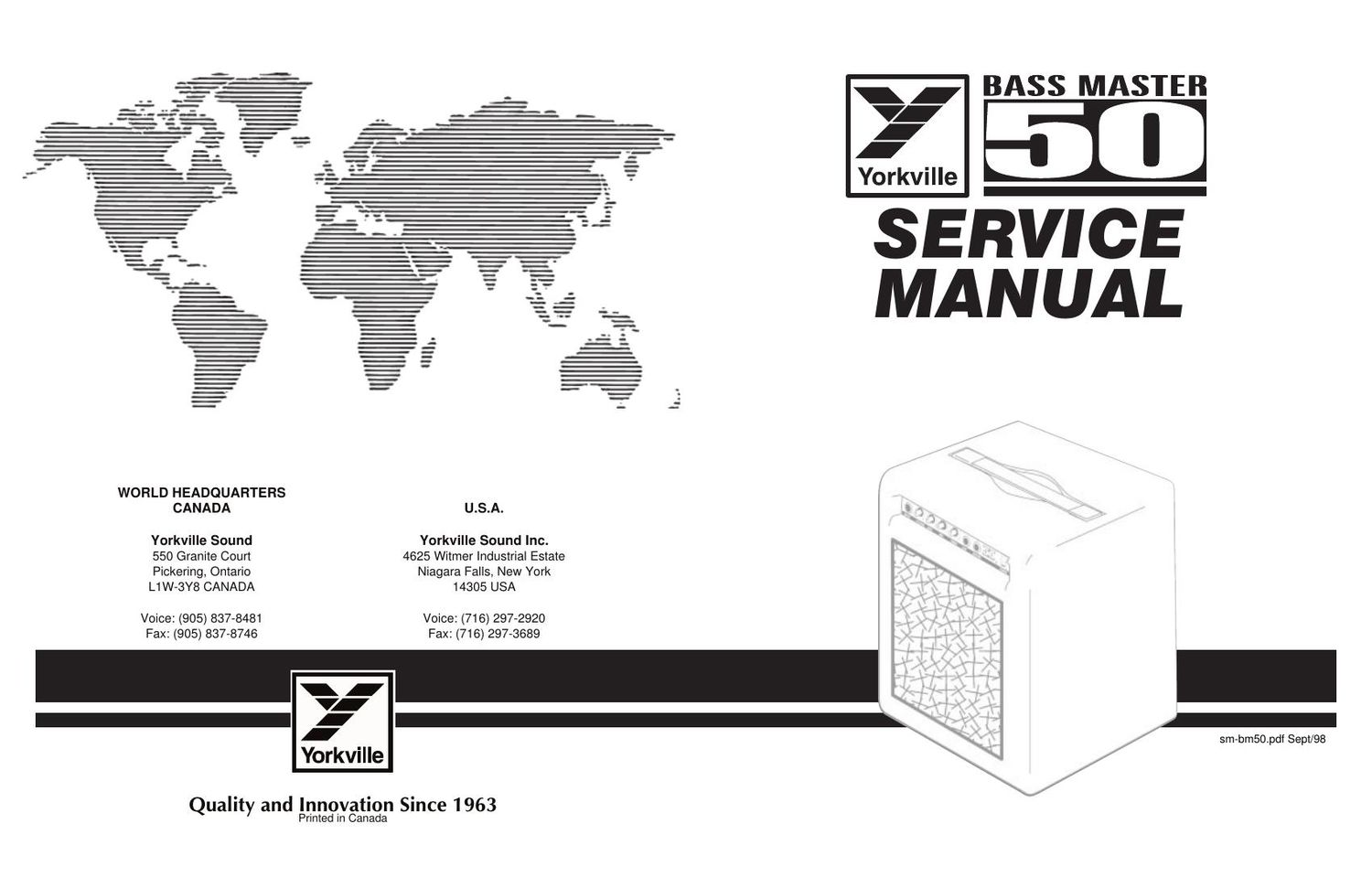 Yorkville Bass Master 50 Service Manual
