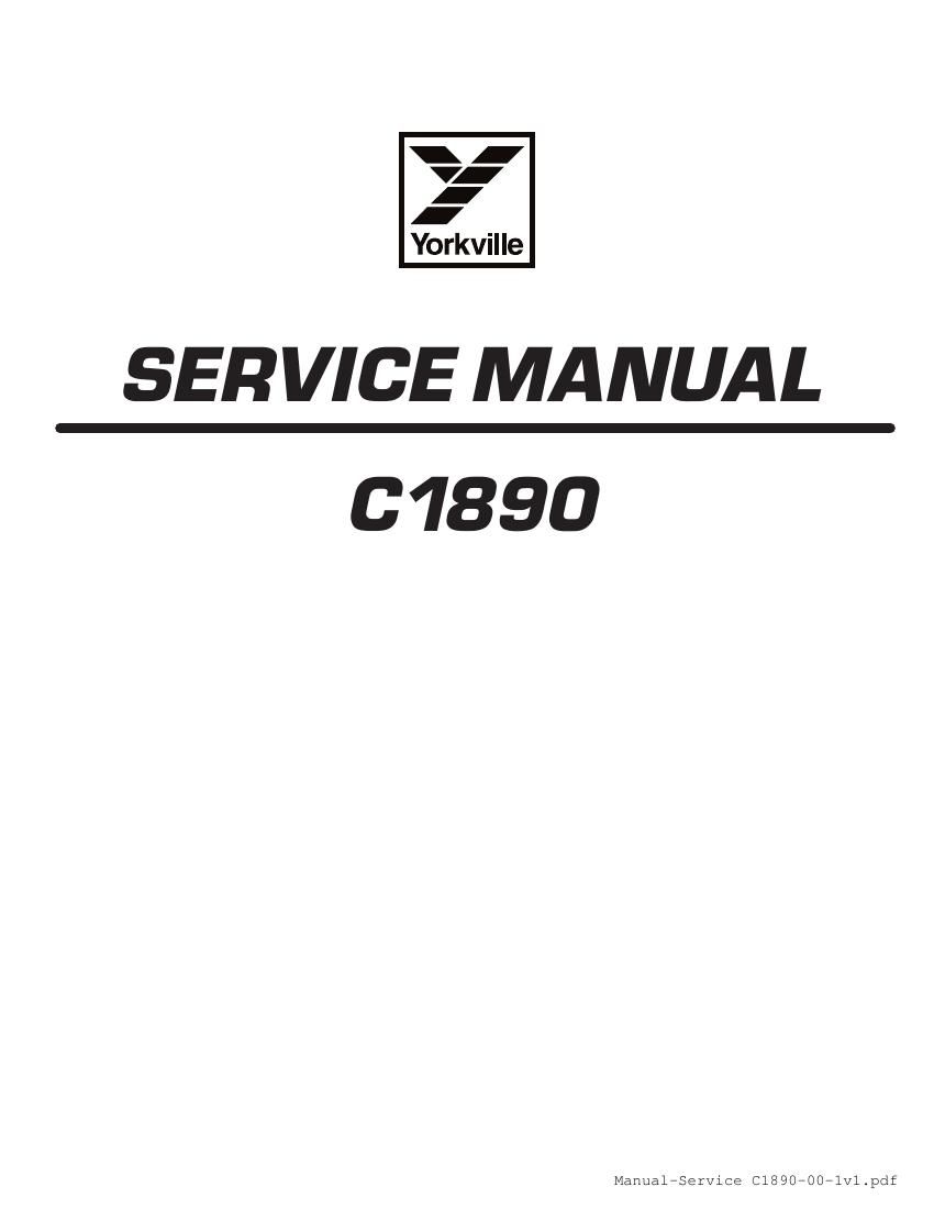 Yorkville C1890 Service Manual