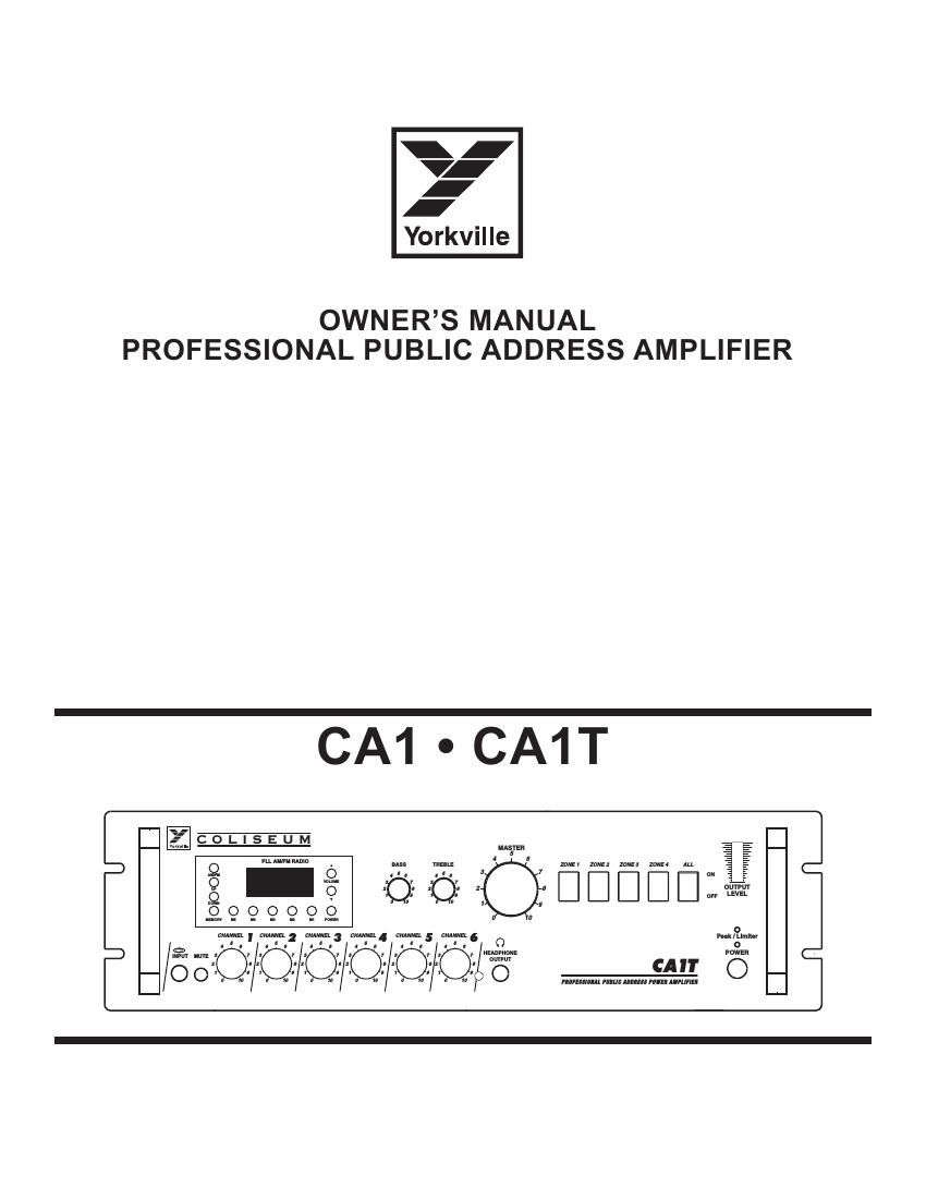 yorkville ca 1 t owners manual