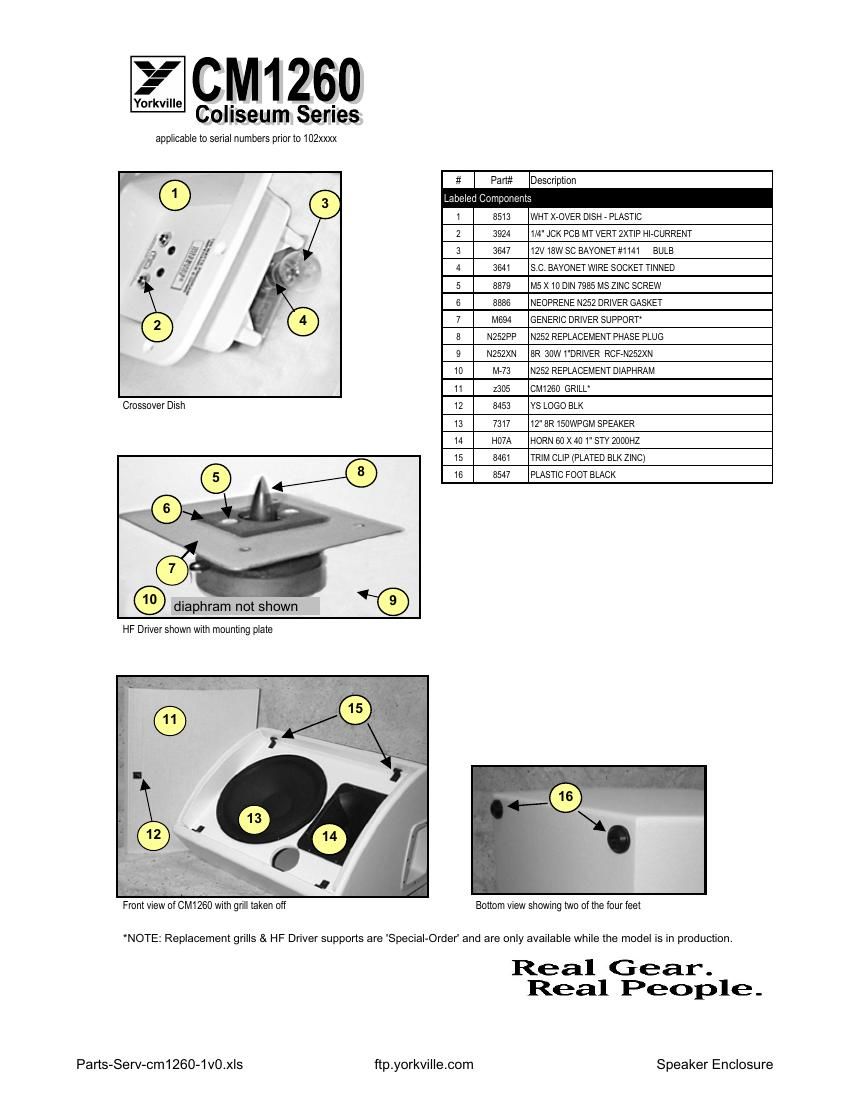 yorkville cm 1260 brochure