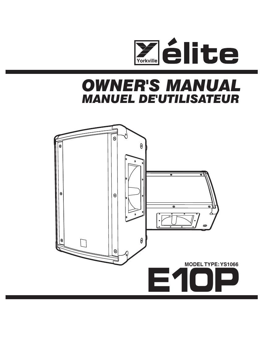 yorkville e 10 p owners manual