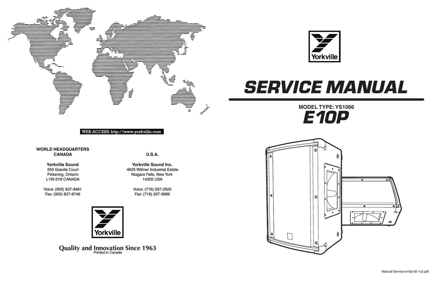 yorkville e 10 p service manual