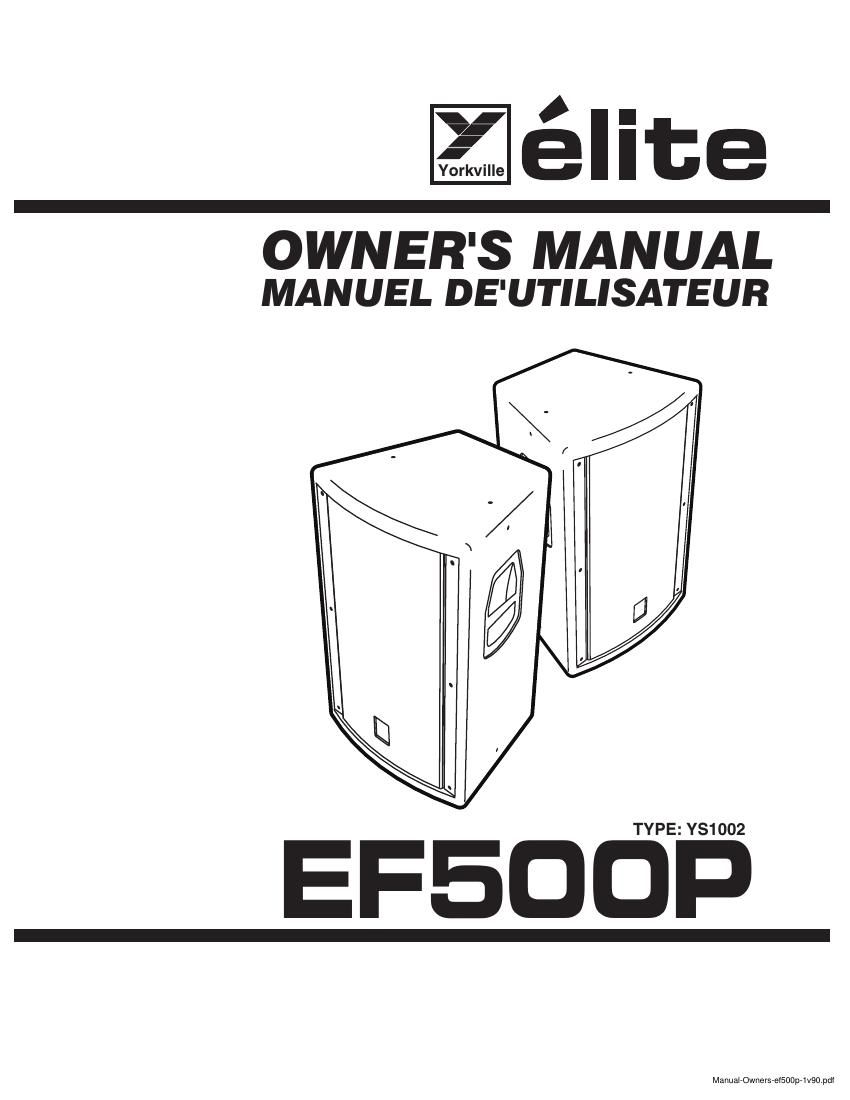 yorkville ef 500 p owners manual