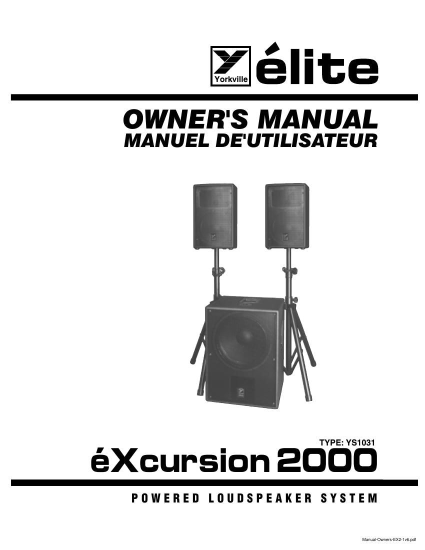 yorkville excursion 2000 owners manual