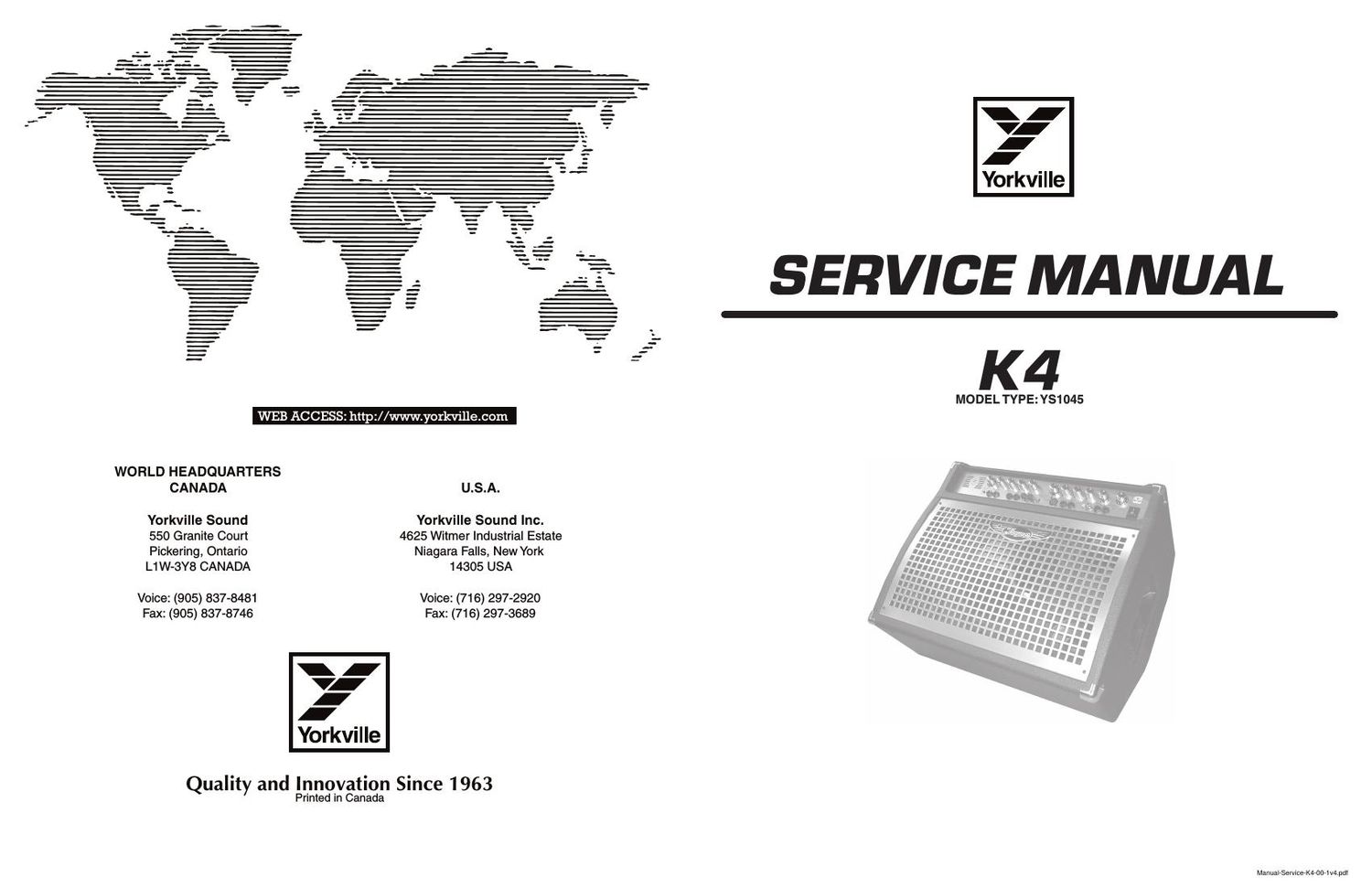 yorkville k 4 service manual